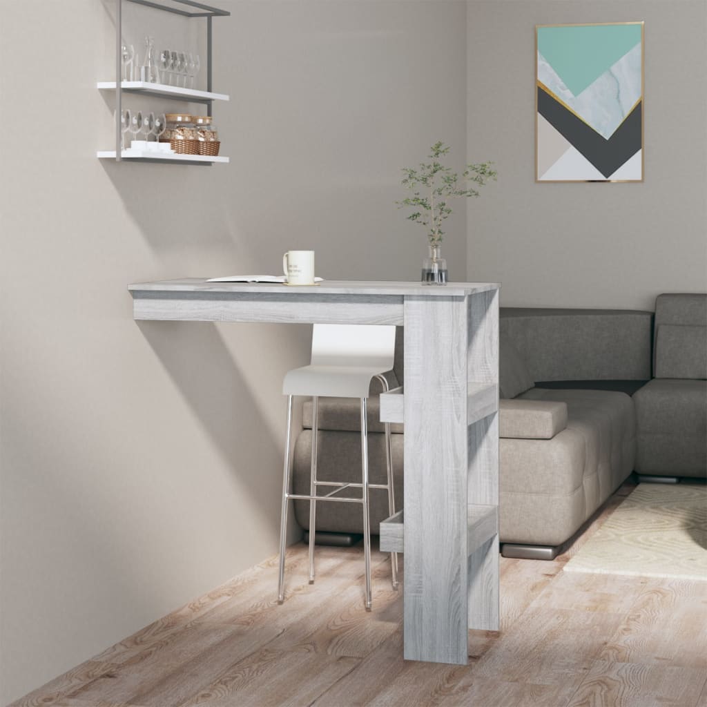 Veggmontert Barbord Grå Sonoma 102X45X103,5 Cm Konstruert Tre