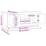 Tv-Benk Røkt Eik 102X35X45 Cm Konstruert Tre