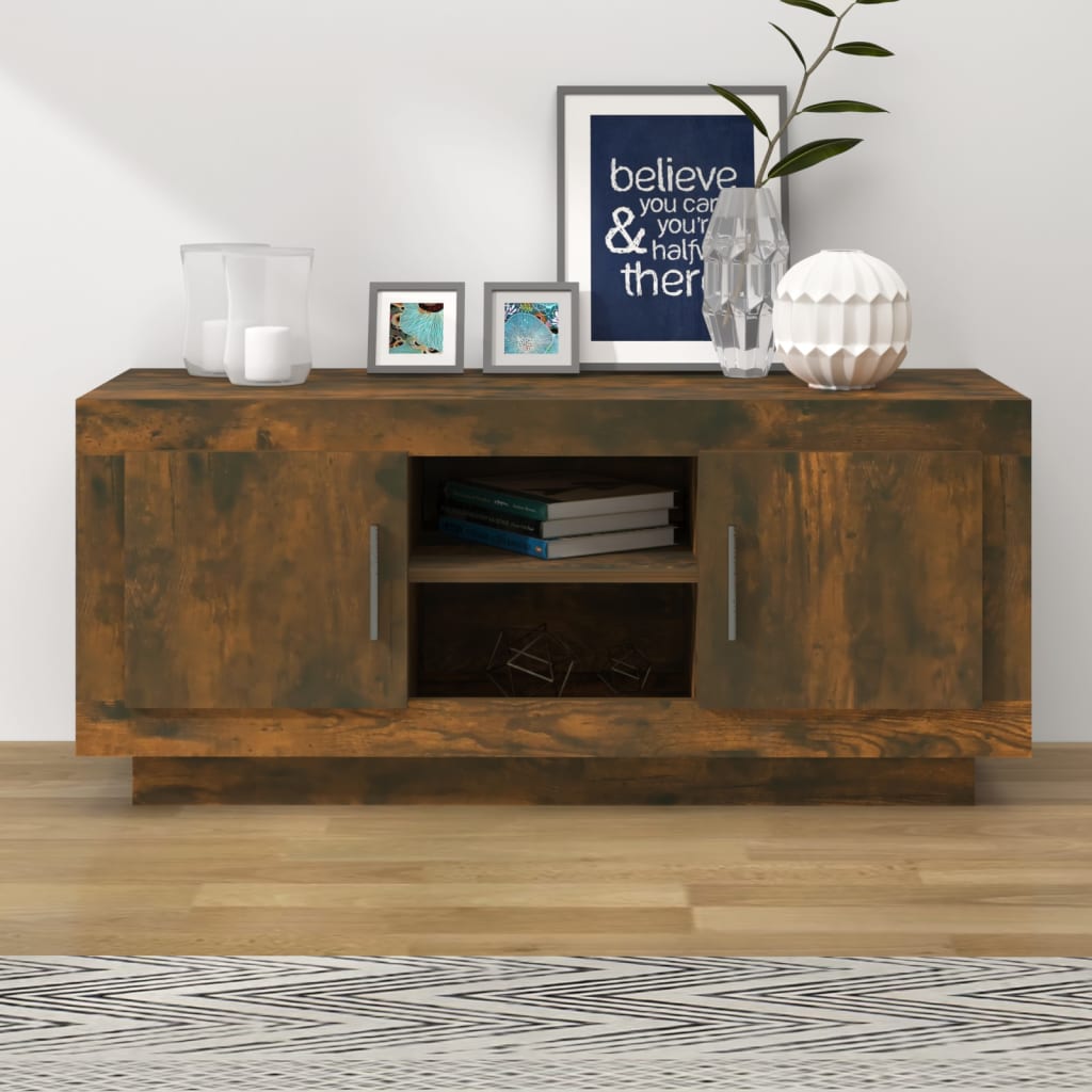 Tv-Benk Røkt Eik 102X35X45 Cm Konstruert Tre