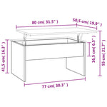 Salongbord Sonoma Eik 80X50,5X41,5 Cm Konstruert Tre