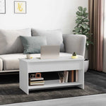 Salongbord Hvit 102X50X52,5 Cm Konstruert Tre