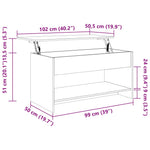 Salongbord Hvit 102X50X52,5 Cm Konstruert Tre