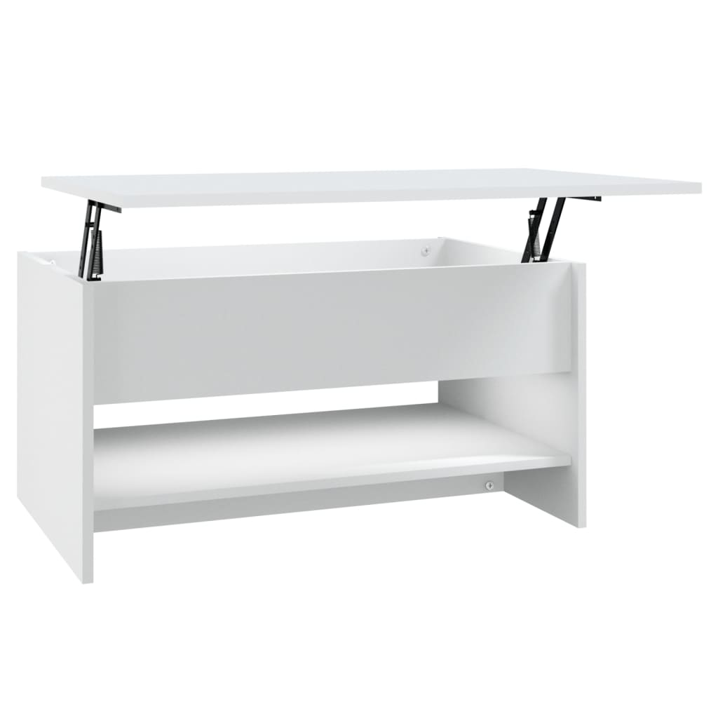 Salongbord Hvit 80X50X40 Cm Konstruert Tre