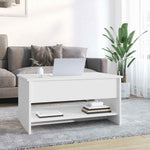 Salongbord Hvit 80X50X40 Cm Konstruert Tre