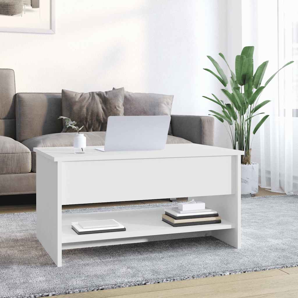 Salongbord Hvit 80X50X40 Cm Konstruert Tre
