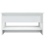 Salongbord Hvit 80X50X40 Cm Konstruert Tre