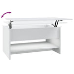 Salongbord Hvit 80X50X40 Cm Konstruert Tre