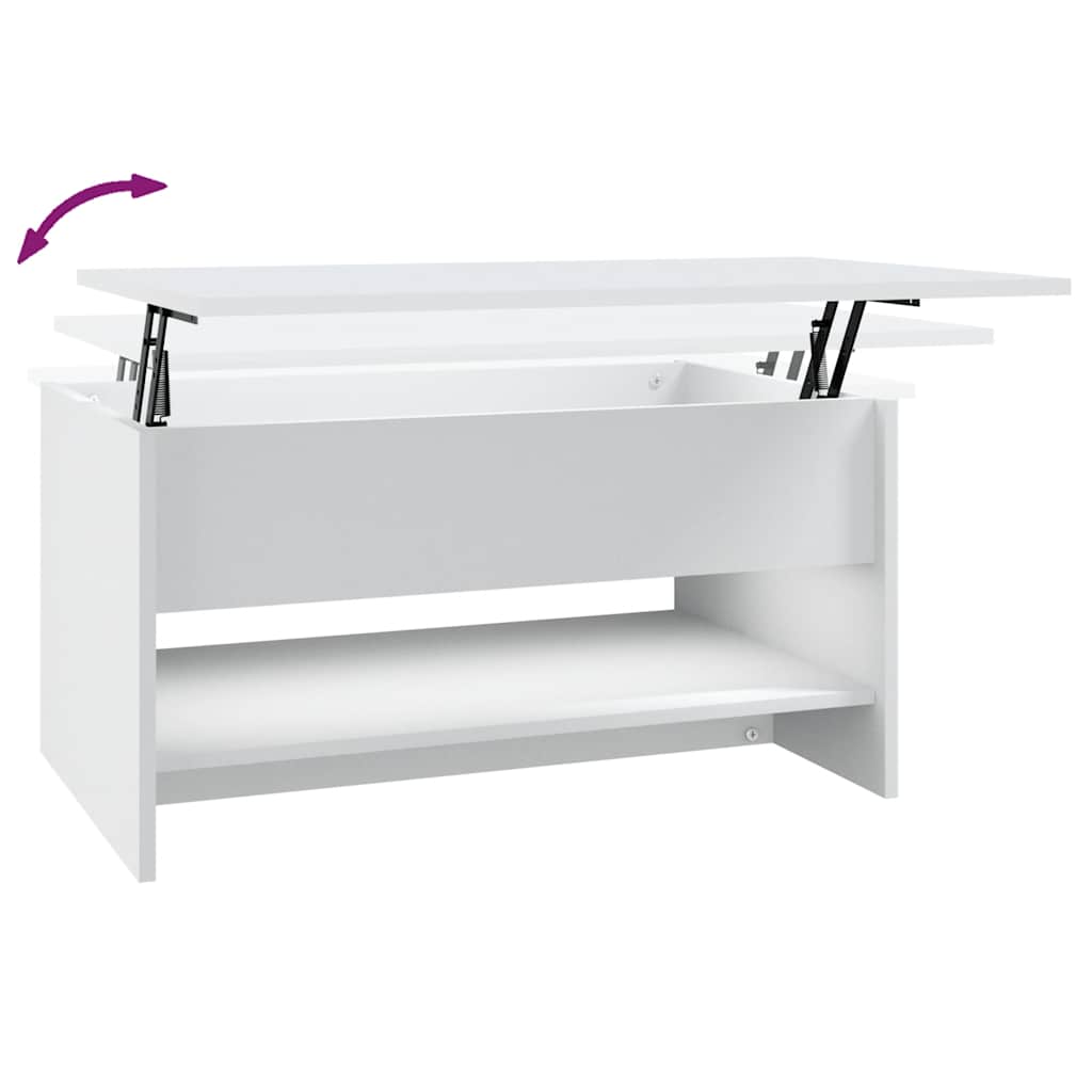 Salongbord Hvit 80X50X40 Cm Konstruert Tre