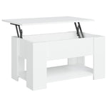 Salongbord Hvit 79X49X41 Cm Konstruert Tre