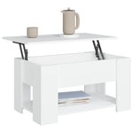Salongbord Hvit 79X49X41 Cm Konstruert Tre