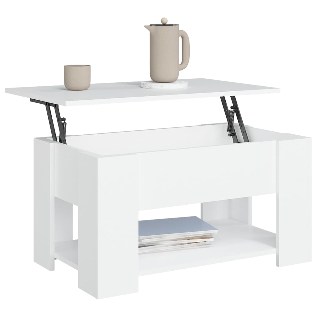 Salongbord Hvit 79X49X41 Cm Konstruert Tre
