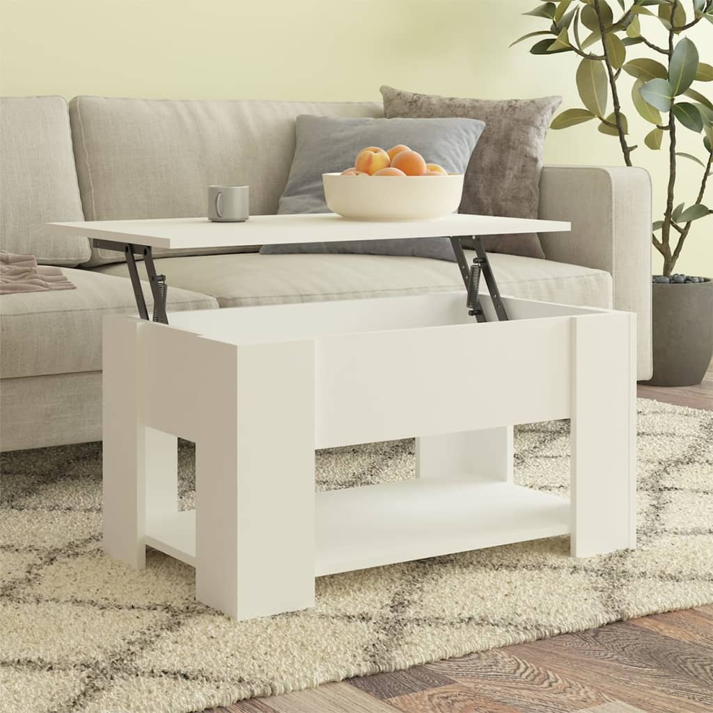 Salongbord Hvit 79X49X41 Cm Konstruert Tre