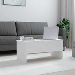 Salongbord Hvit 102X50,5X46,5 Cm Konstruert Tre