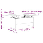 Salongbord Hvit 102X50,5X46,5 Cm Konstruert Tre