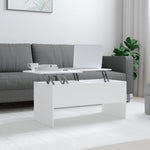 Salongbord Hvit 102X50,5X46,5 Cm Konstruert Tre
