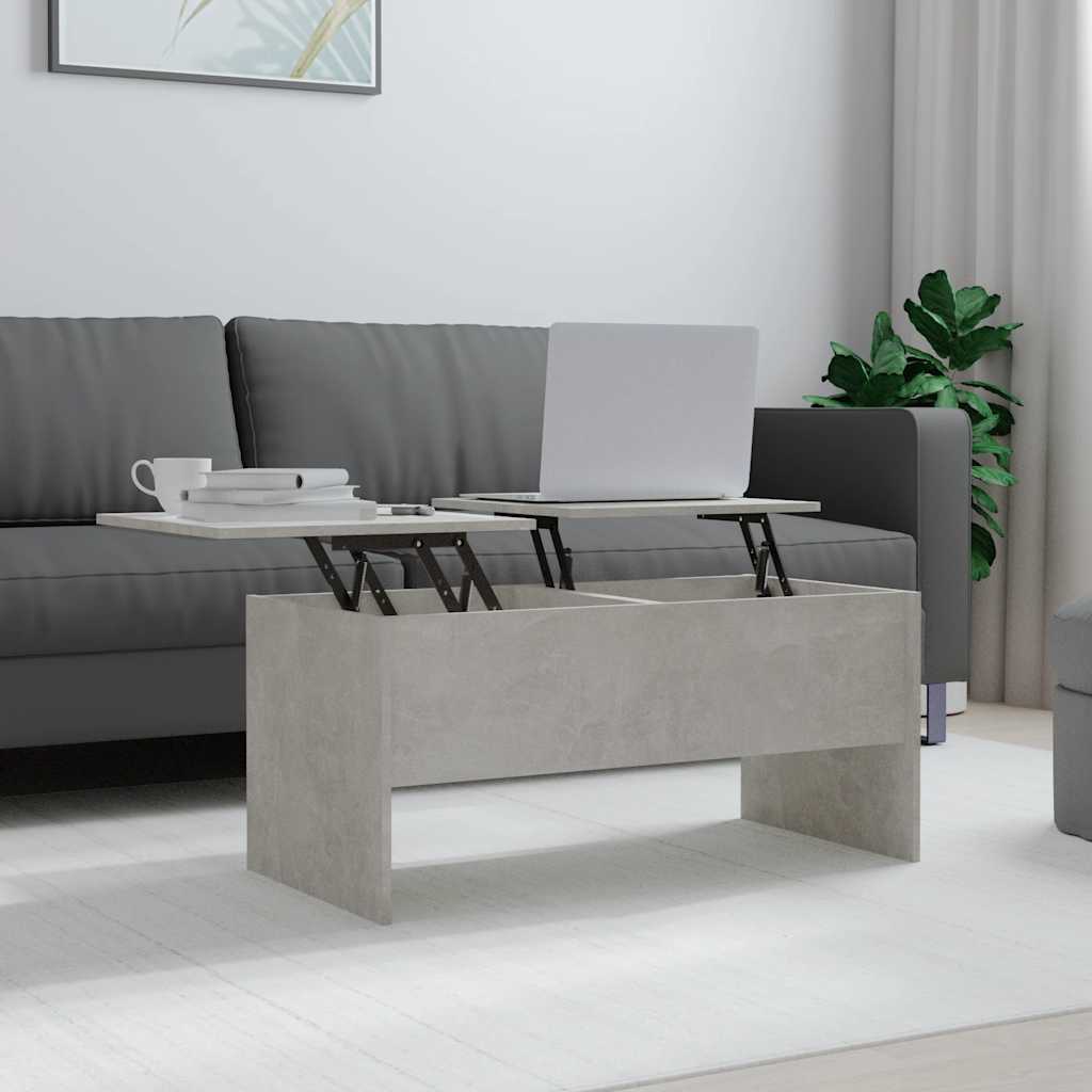 Salongbord Betonggrå 102X50,5X46,5 Cm Konstruert Tre