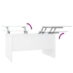 Salongbord Hvit 80X50X42,5 Cm Konstruert Tre