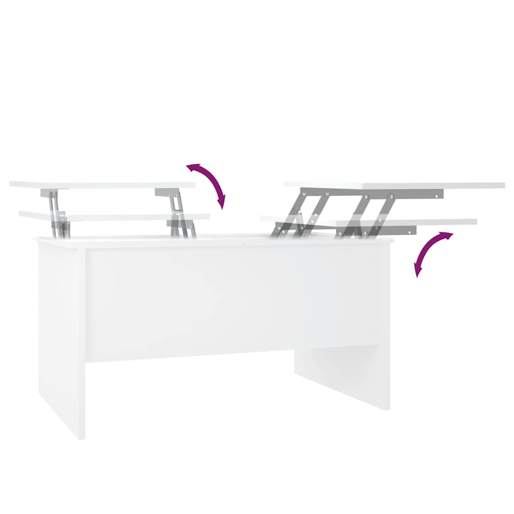 Salongbord Hvit 80X50X42,5 Cm Konstruert Tre