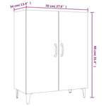 Skjenk Hvit 70X34X90 Cm Konstruert Tre