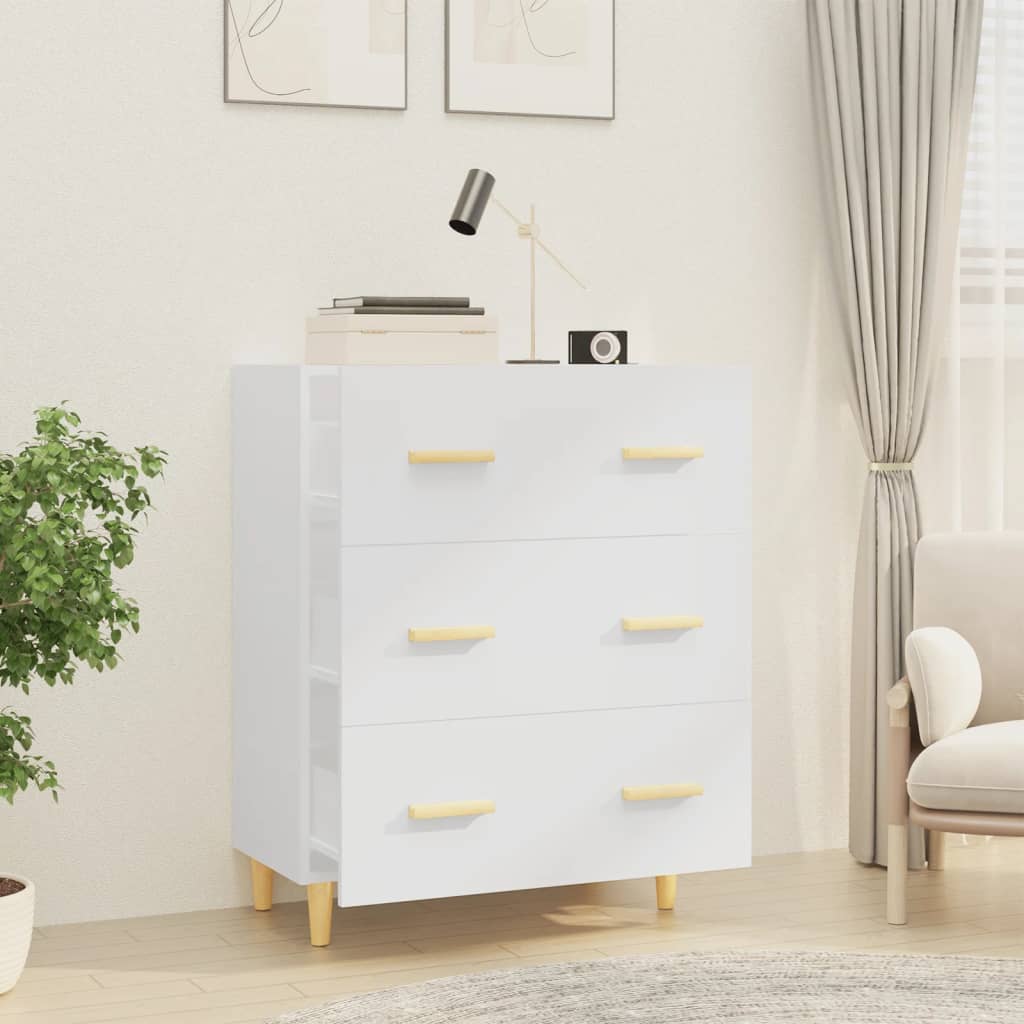 Skjenk Hvit 70X34X90 Cm Konstruert Tre
