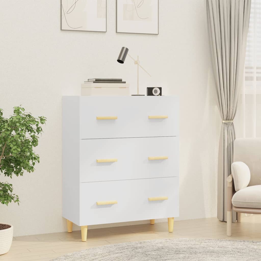 Skjenk Hvit 70X34X90 Cm Konstruert Tre