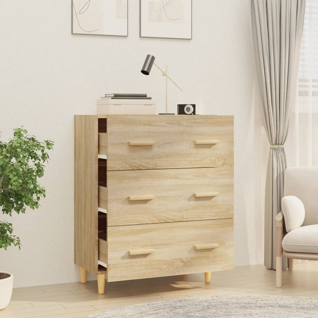 Skjenk Sonoma Eik 70X34X90 Cm Konstruert Tre