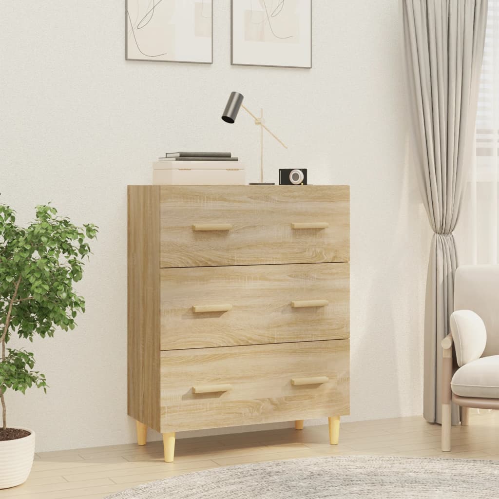 Skjenk Sonoma Eik 70X34X90 Cm Konstruert Tre