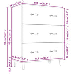 Skjenk Hvit 69,5X34X90 Cm Konstruert Tre