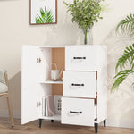 Skjenk Hvit 69,5X34X90 Cm Konstruert Tre