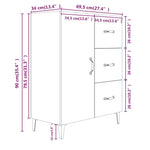 Skjenk Hvit 69,5X34X90 Cm Konstruert Tre