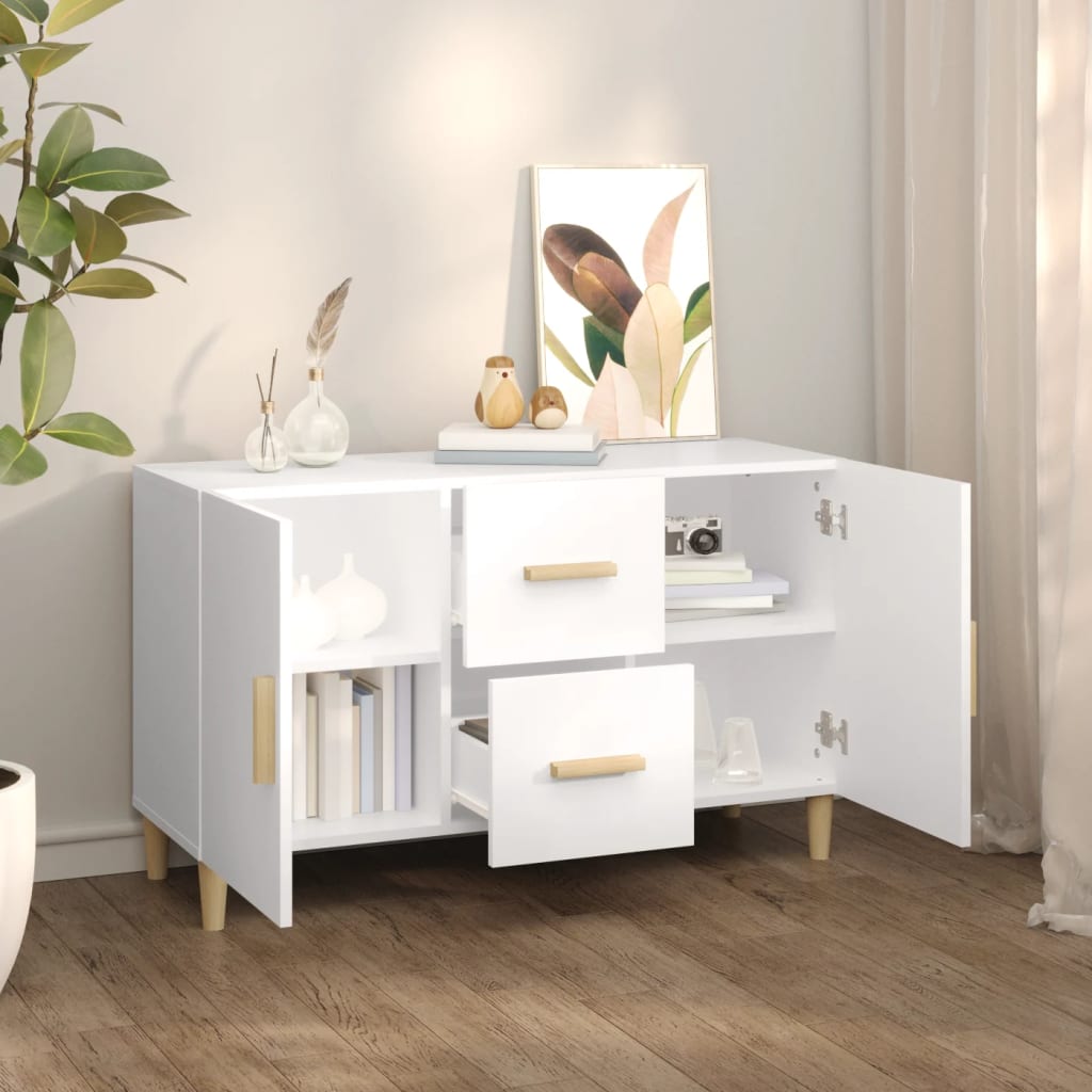 Skjenk Hvit 100X36X60 Cm Konstruert Tre