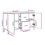 Skjenk Hvit 100X36X60 Cm Konstruert Tre