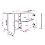 Skjenk Svart 100X36X60 Cm Konstruert Tre