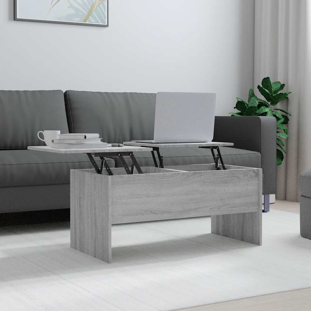Salongbord Grå Sonoma 102X50,5X46,5 Cm Konstruert Tre