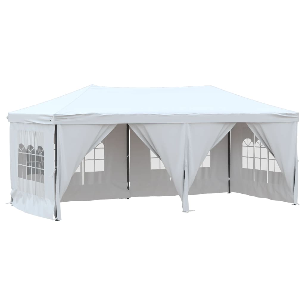 Sammenleggbart Partytelt Med Sidevegger Hvit 3X6 M