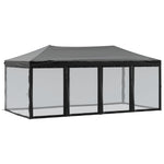 Sammenleggbart Partytelt Med Sidevegger Svart 3X6 M
