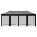 Sammenleggbart Partytelt Med Sidevegger Svart 3X6 M