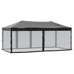 Sammenleggbart Partytelt Med Sidevegger Svart 3X6 M