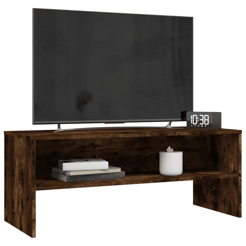 Tv-Benk Røkt Eik 100X40X40 Cm Konstruert Tre
