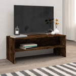 Tv-Benk Røkt Eik 100X40X40 Cm Konstruert Tre