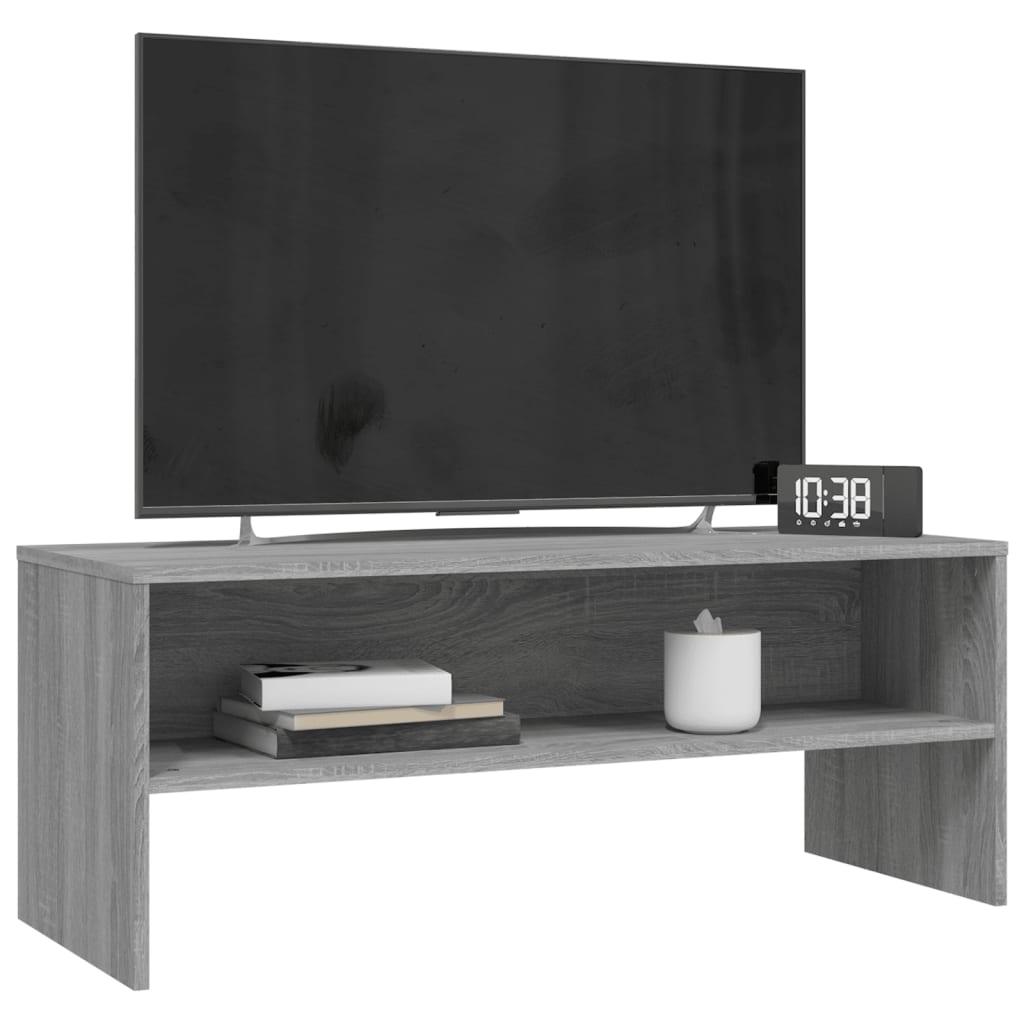 Tv-Benk Grå Sonoma 100X40X40 Cm Konstruert Tre