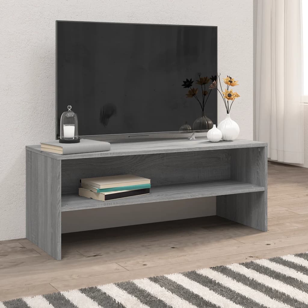 Tv-Benk Grå Sonoma 100X40X40 Cm Konstruert Tre