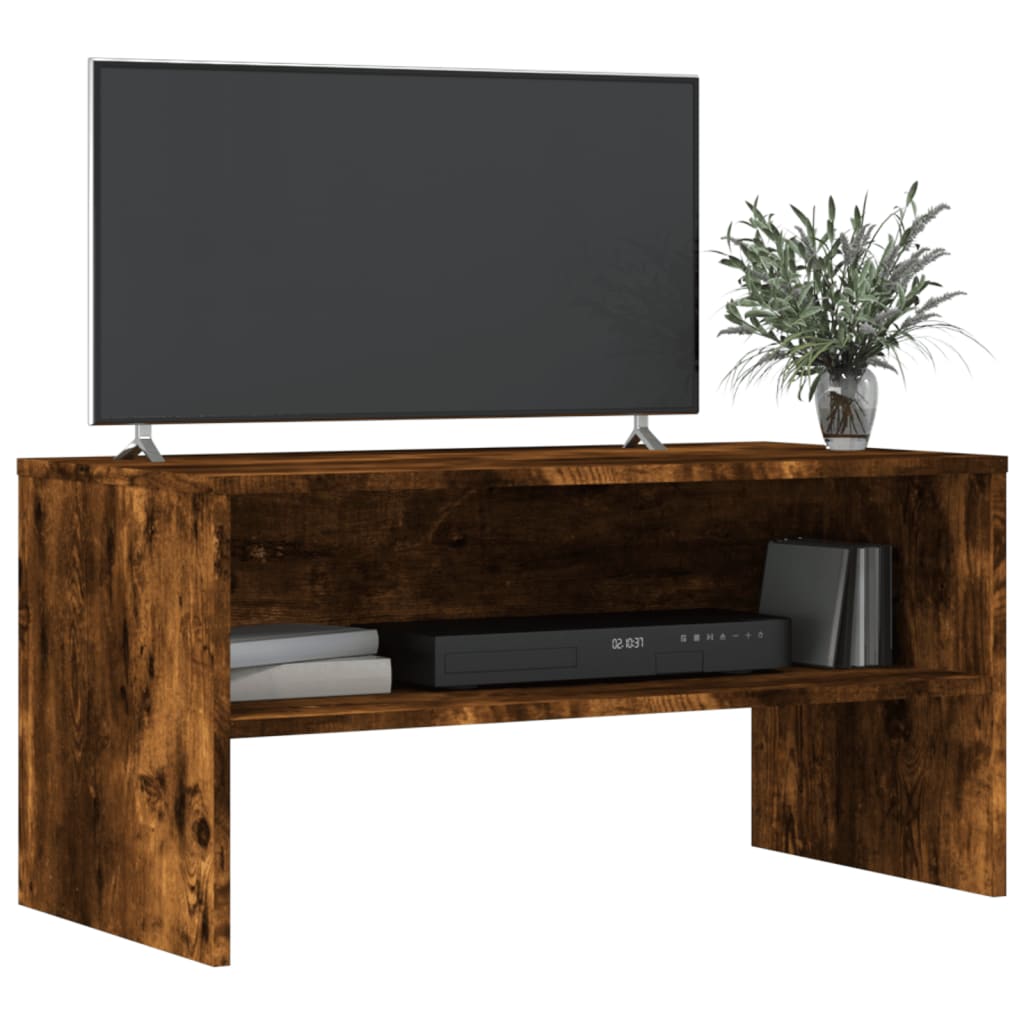 Tv-Benk Røkt Eik 80X40X40 Cm Konstruert Tre