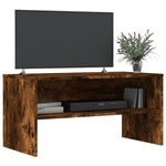 Tv-Benk Røkt Eik 80X40X40 Cm Konstruert Tre