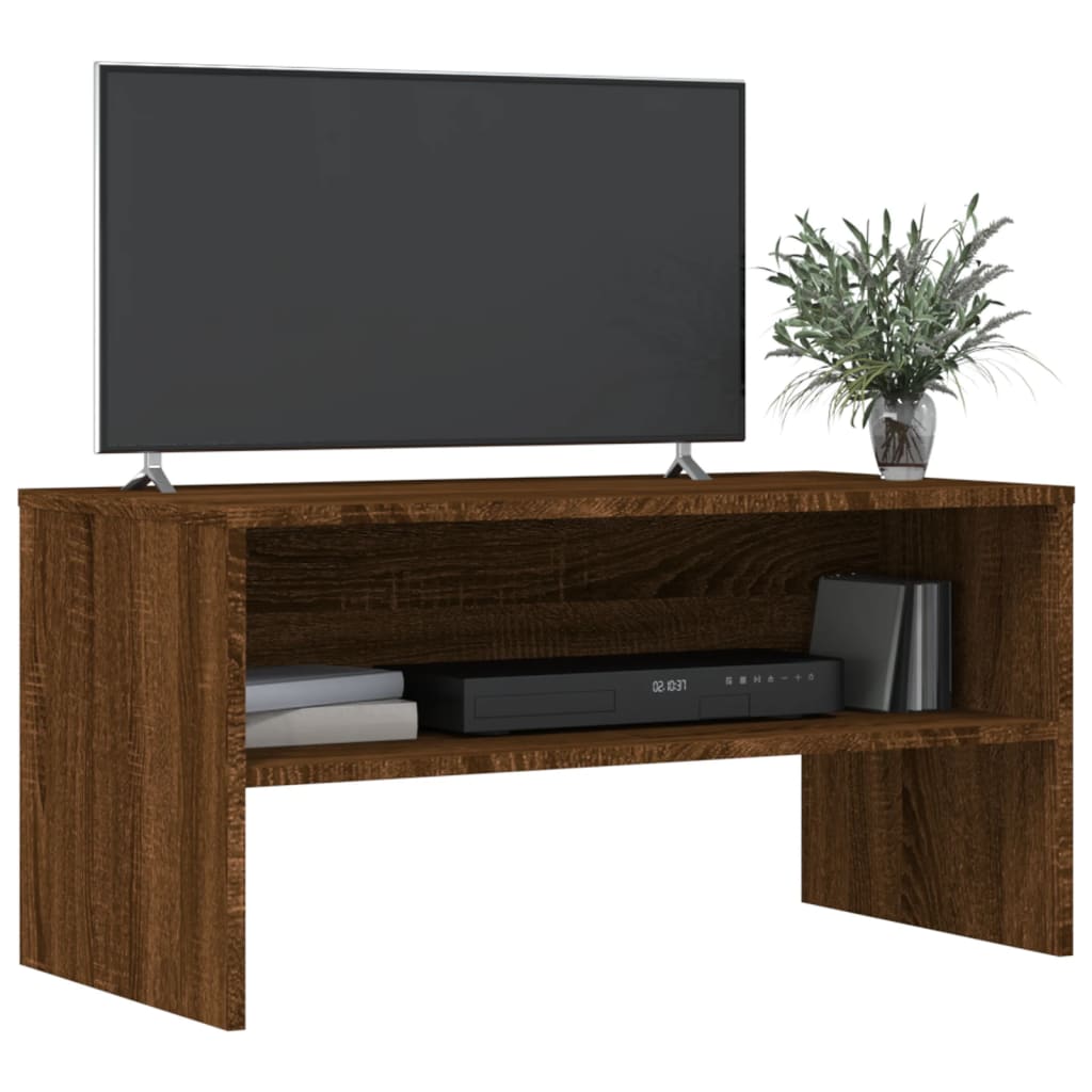 Tv-Benk Brun Eik 80X40X40 Cm Konstruert Tre