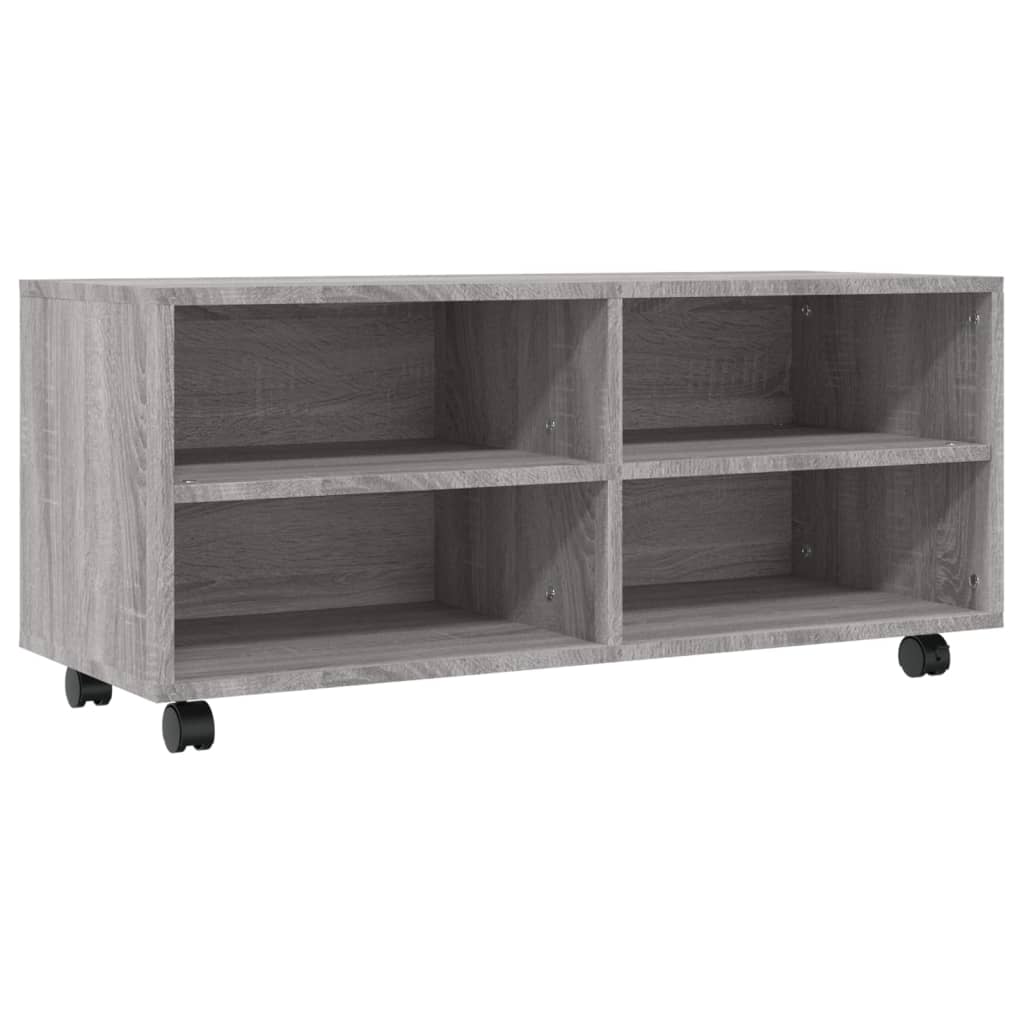 Tv-Benk Med Hjul Grå Sonoma 90X35X35 Cm Konstruert Tre