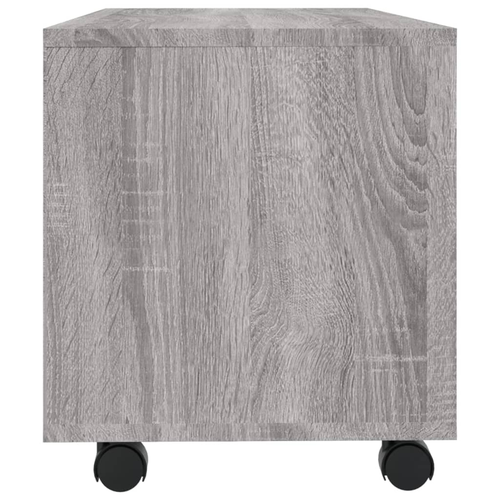 Tv-Benk Med Hjul Grå Sonoma 90X35X35 Cm Konstruert Tre