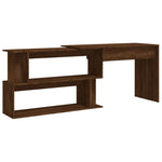 Skrivebord Hjørne Brun Eik 200X50X76 Cm Konstruert Tre