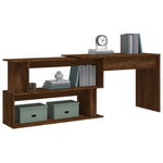 Skrivebord Hjørne Brun Eik 200X50X76 Cm Konstruert Tre
