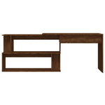 Skrivebord Hjørne Brun Eik 200X50X76 Cm Konstruert Tre